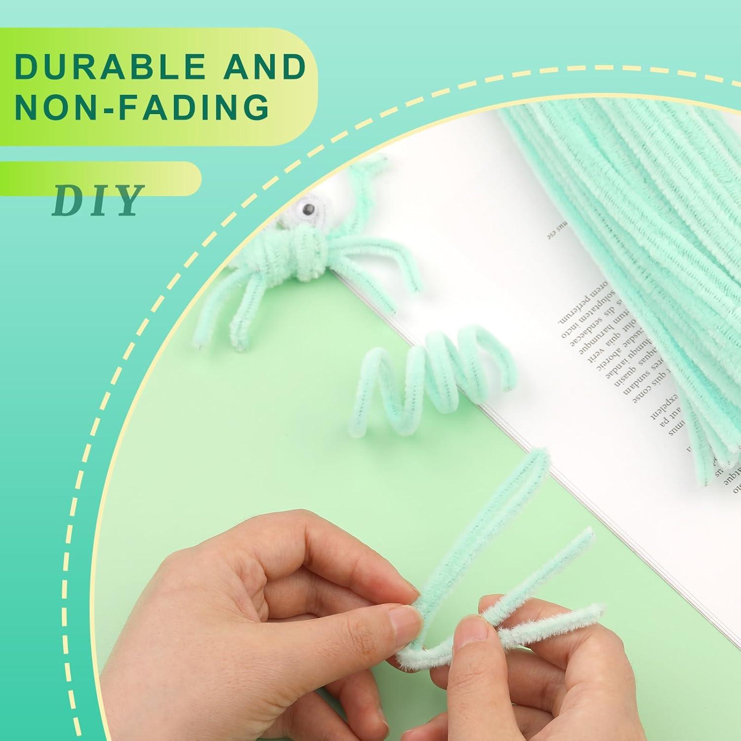 100 Limpiapipas Verde Limón Zlulary para Manualidades DIY