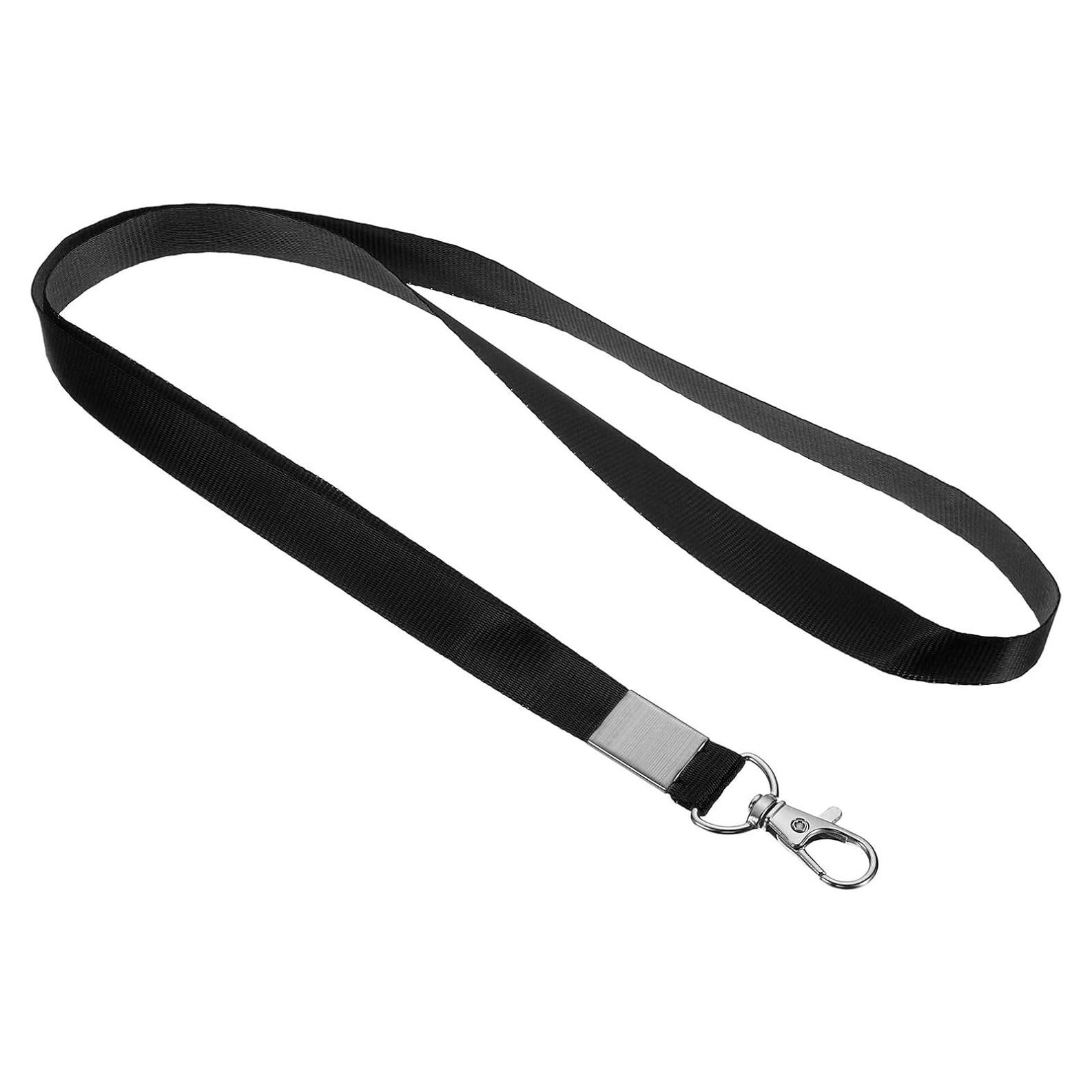 Cintas de Cuello PATIKIL 43 cm, Paquete de 20, Clip Giratorio, Negro