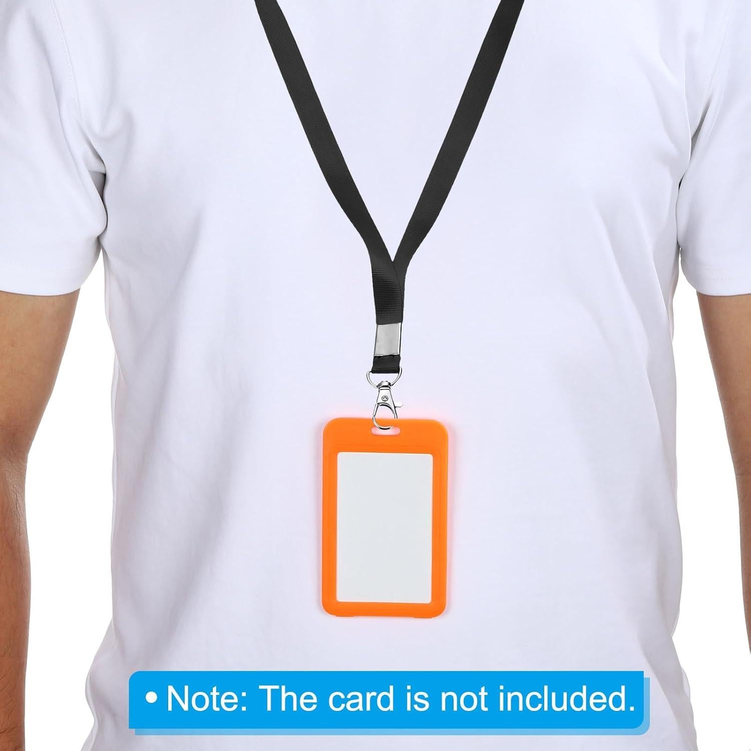 Cintas de Cuello PATIKIL 43 cm, Paquete de 20, Clip Giratorio, Negro