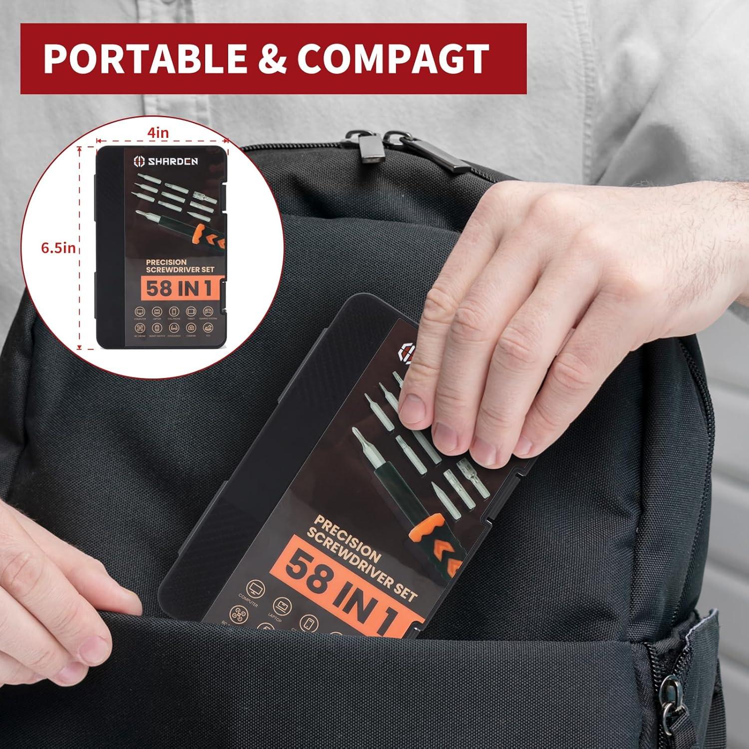 Juego de Destornilladores de Precisión Sharden 58 en 1 Naranja