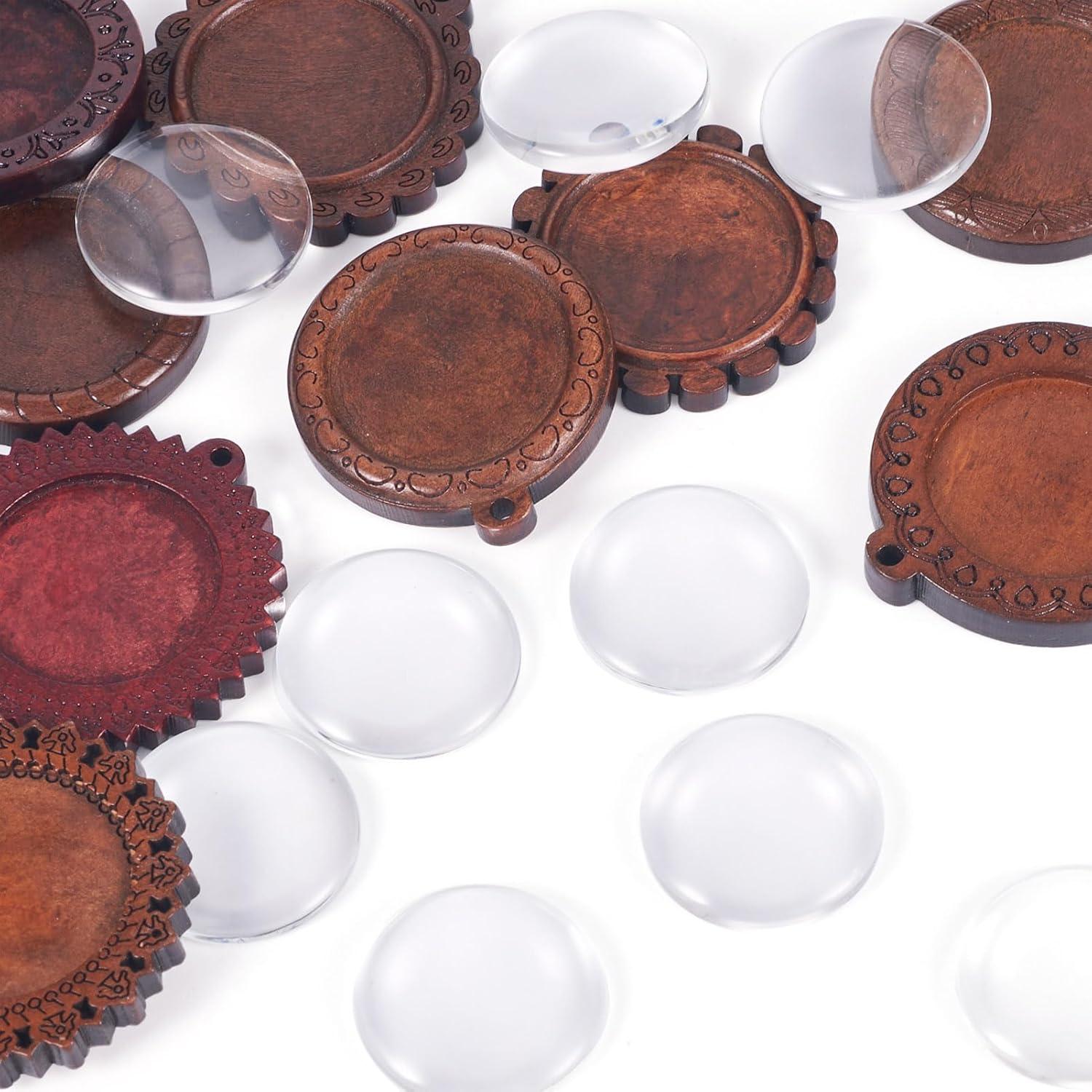 Bandejas de Pendientes de Madera Craftdady 9 Pcs con Cabochones