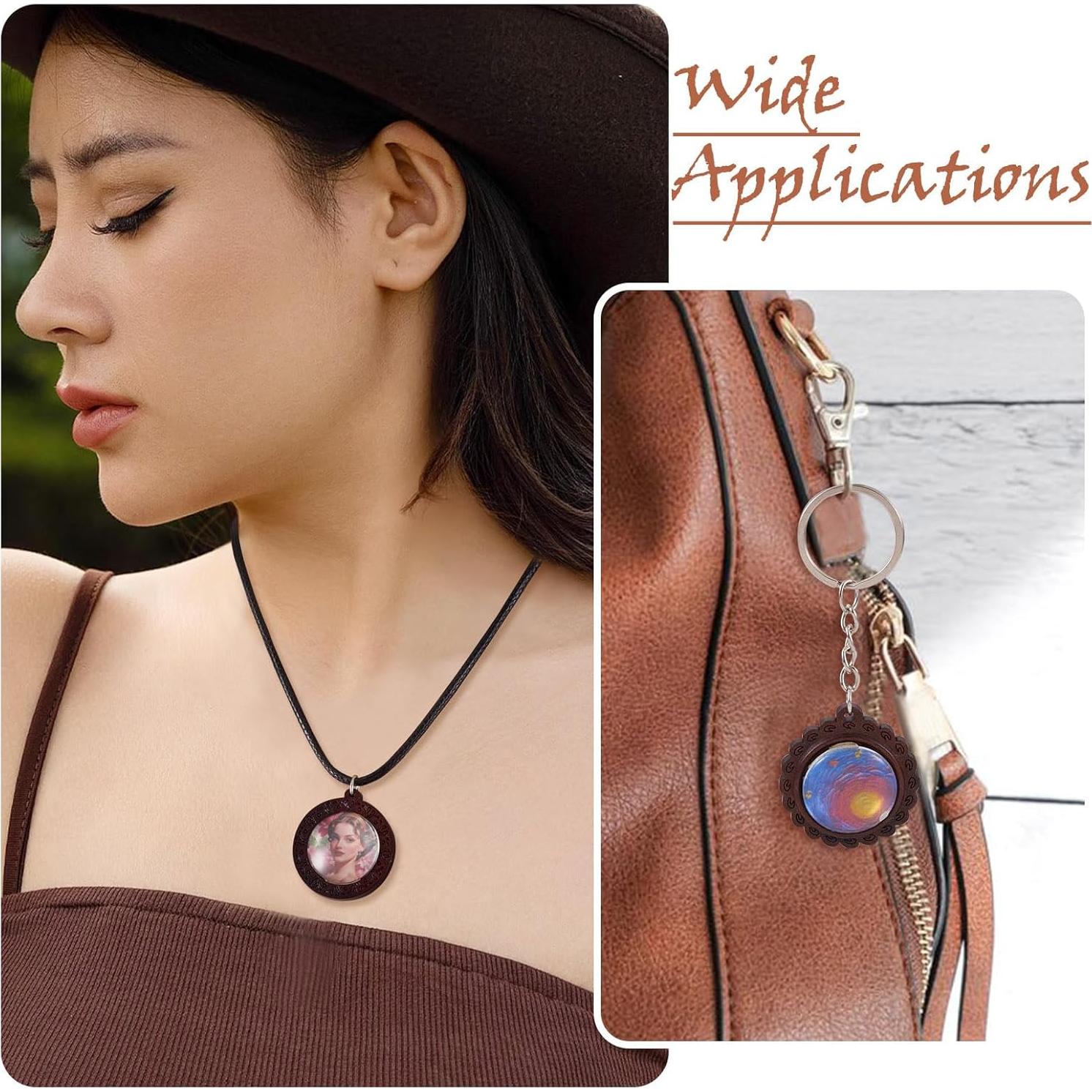 Bandejas de Pendientes de Madera Craftdady 9 Pcs con Cabochones