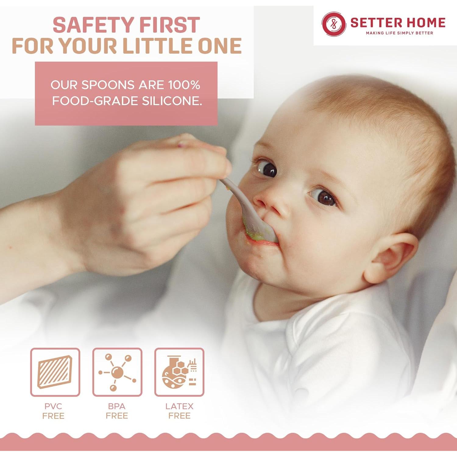 Cucharas Suaves para Bebés Setter Home - Silicona Apta Lavavajillas
