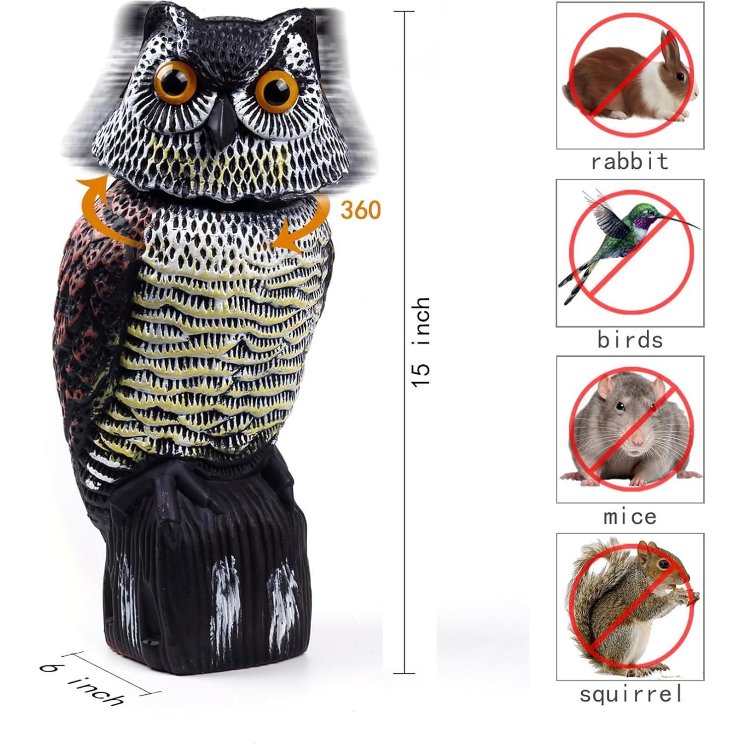 Espantapájaros Imitación Búho Hedoc para Jardín 38 cm