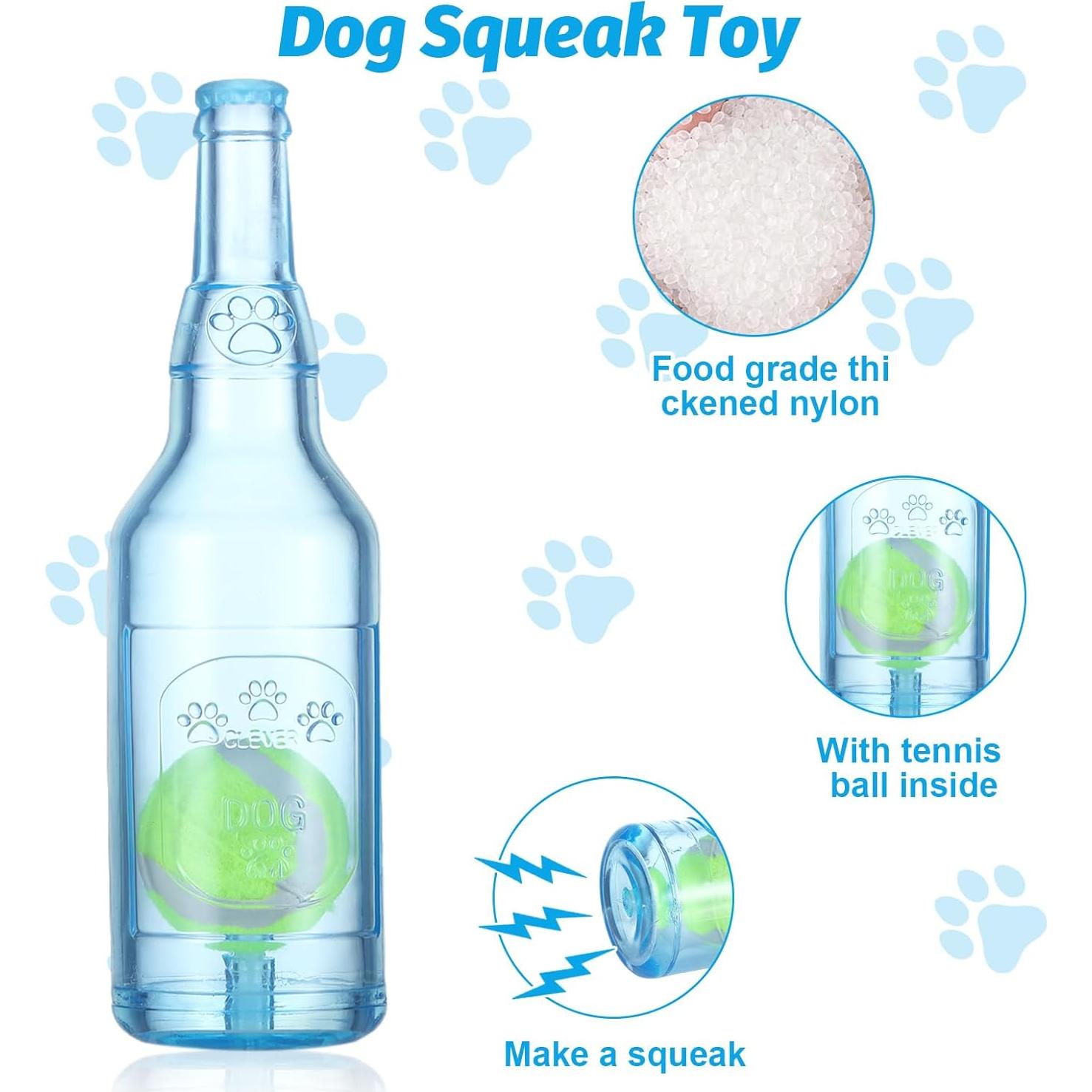 Water Bottle Dog Toy,Crunchnplay Bottle Toy for Dogs,Floating Dog Chew Toys,Squeaky Dog Toys for Aggressive Chewers,Dog Toy Water Bottle Cruncher,Interactive Dog Toys for Small Medium Dogs Boredom