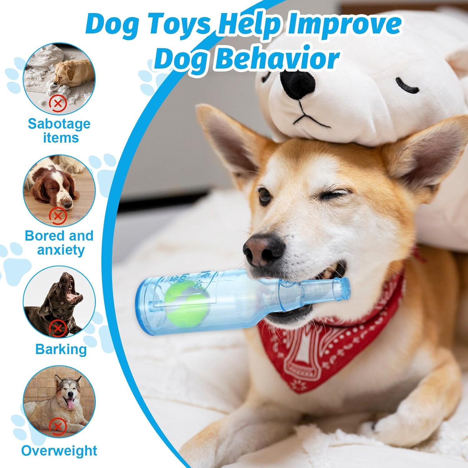 Water Bottle Dog Toy,Crunchnplay Bottle Toy for Dogs,Floating Dog Chew Toys,Squeaky Dog Toys for Aggressive Chewers,Dog Toy Water Bottle Cruncher,Interactive Dog Toys for Small Medium Dogs Boredom