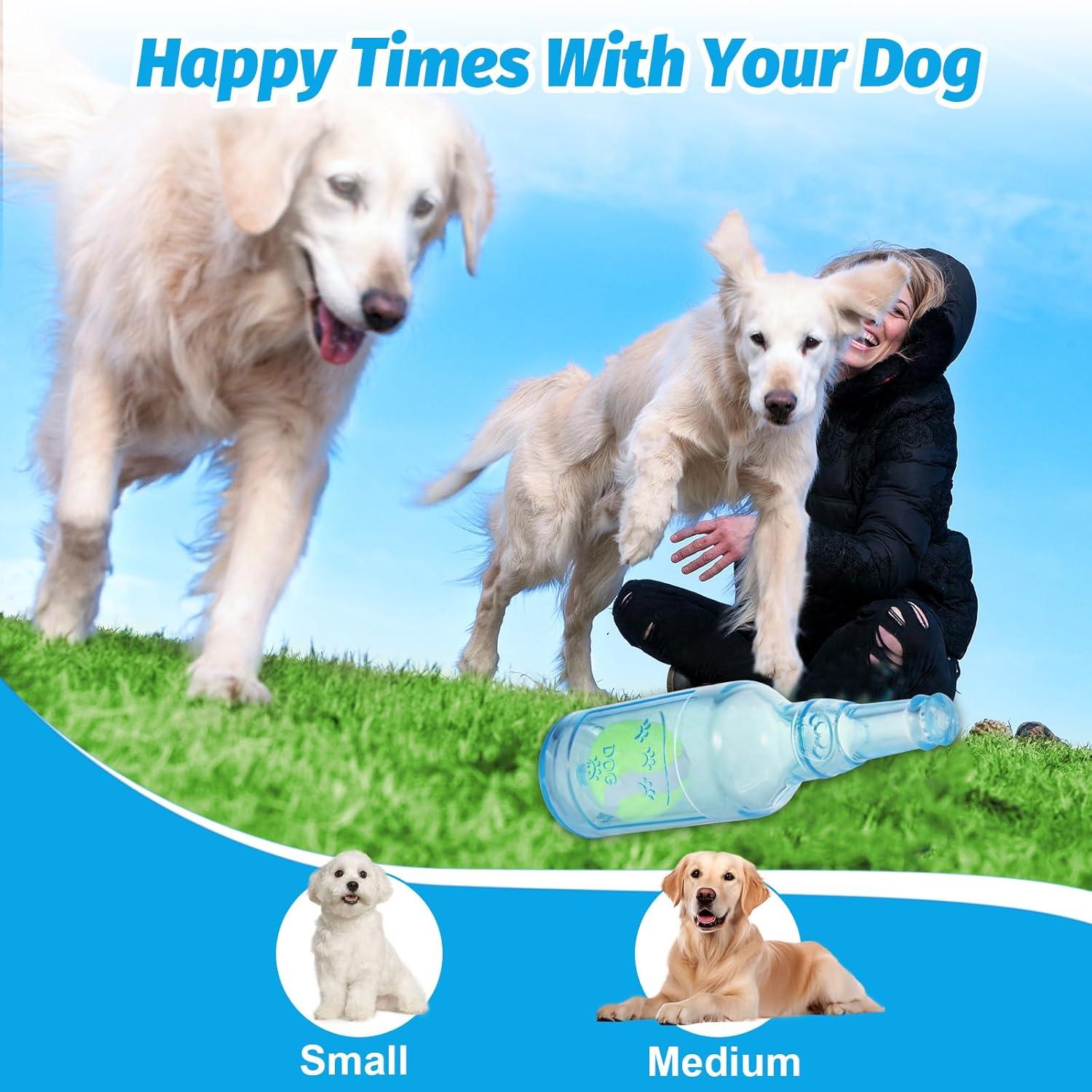 Water Bottle Dog Toy,Crunchnplay Bottle Toy for Dogs,Floating Dog Chew Toys,Squeaky Dog Toys for Aggressive Chewers,Dog Toy Water Bottle Cruncher,Interactive Dog Toys for Small Medium Dogs Boredom