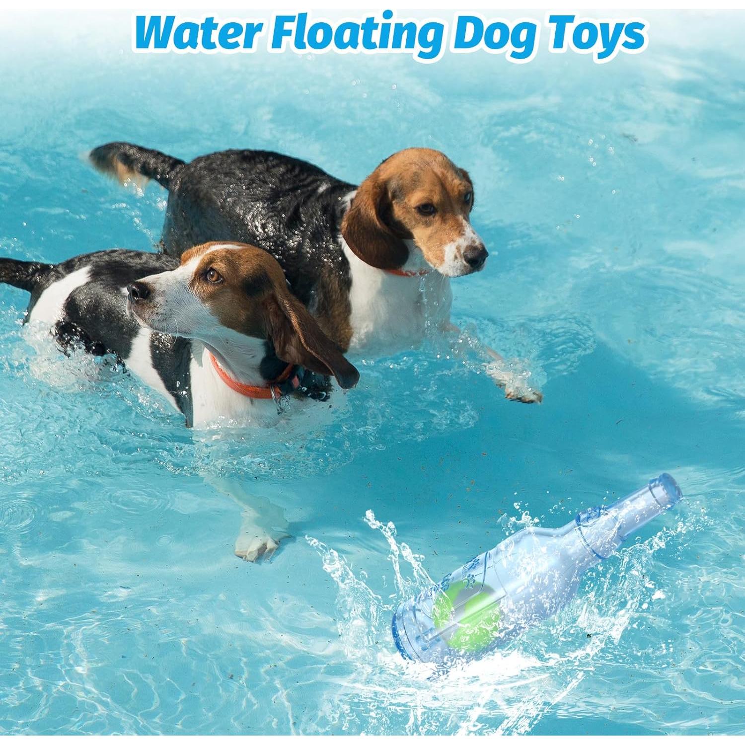 Water Bottle Dog Toy,Crunchnplay Bottle Toy for Dogs,Floating Dog Chew Toys,Squeaky Dog Toys for Aggressive Chewers,Dog Toy Water Bottle Cruncher,Interactive Dog Toys for Small Medium Dogs Boredom