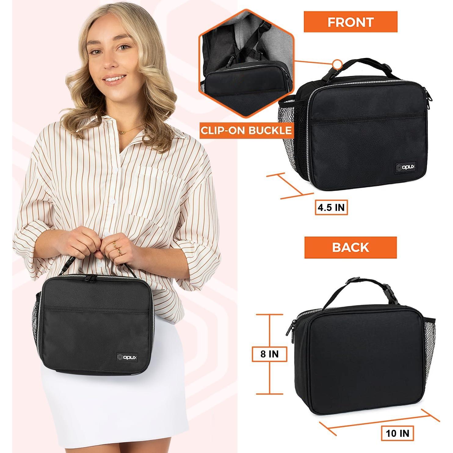 Bolsa de Almuerzo Aislada OPUX Negra para Niños 5.06L