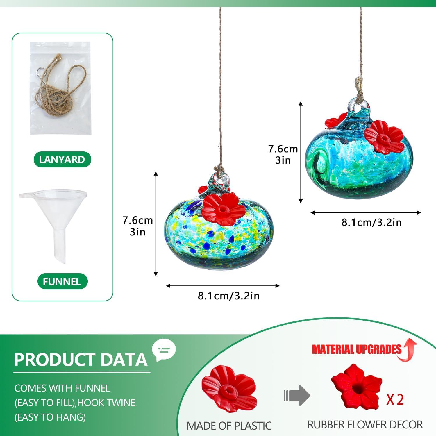 Alimentadores de Colibrí de Vidrio KRISININE 2 Pcs 98 ml