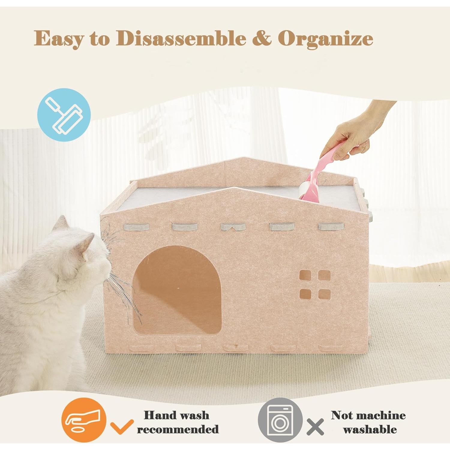 Casa para Gatos ALLIGEAR de Fieltro Aislante 2 en 1 - Soporta 7 kg