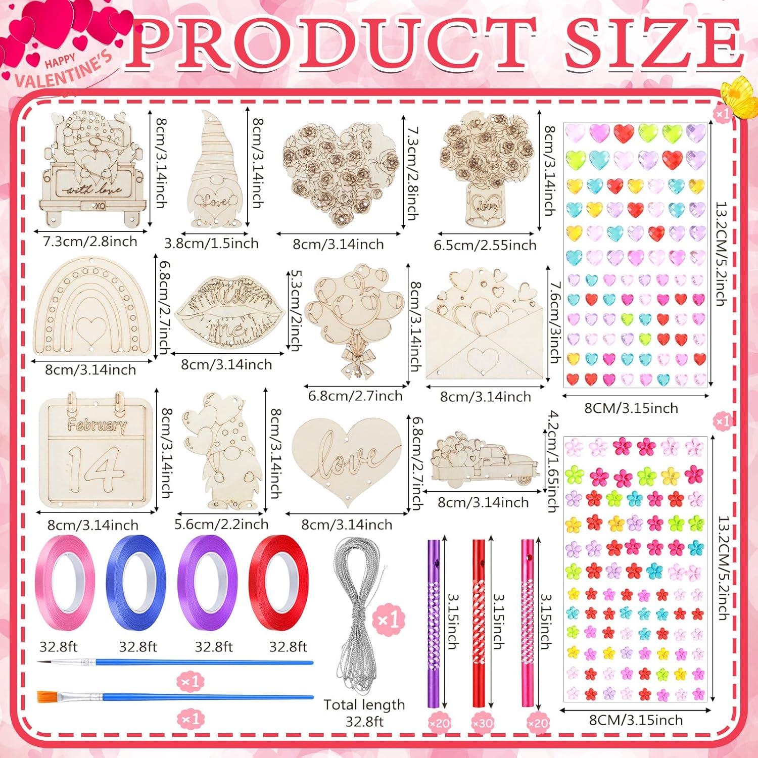 Kit de Manualidades San Valentín MiniInflat - 24 Piezas Madera