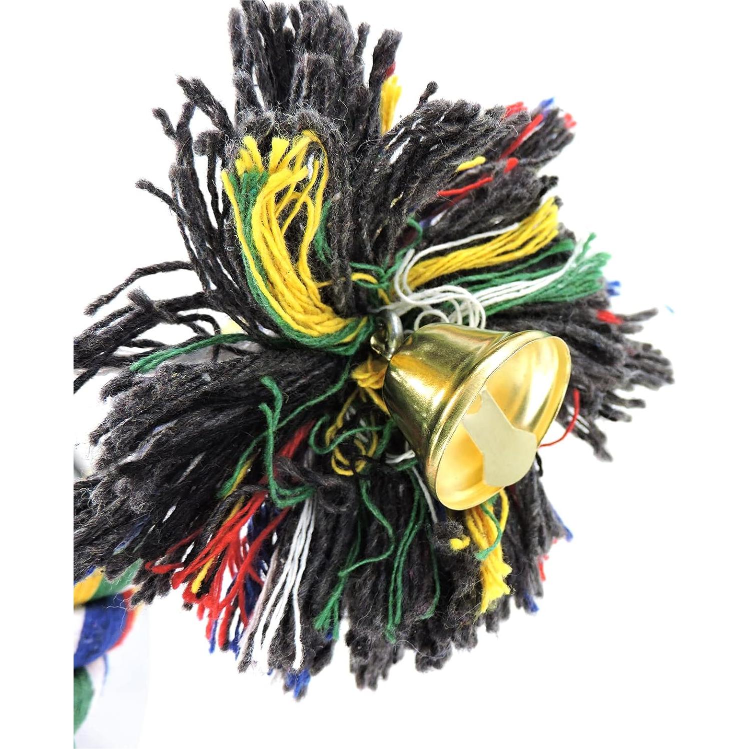 Percha para Loros WishLotus 50cm Cuerda Colorida con Campana