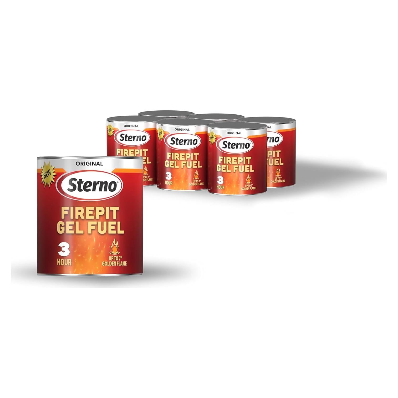 Gel Combustible para Fogatas Sterno 6PK - 3 Horas Sin Humo