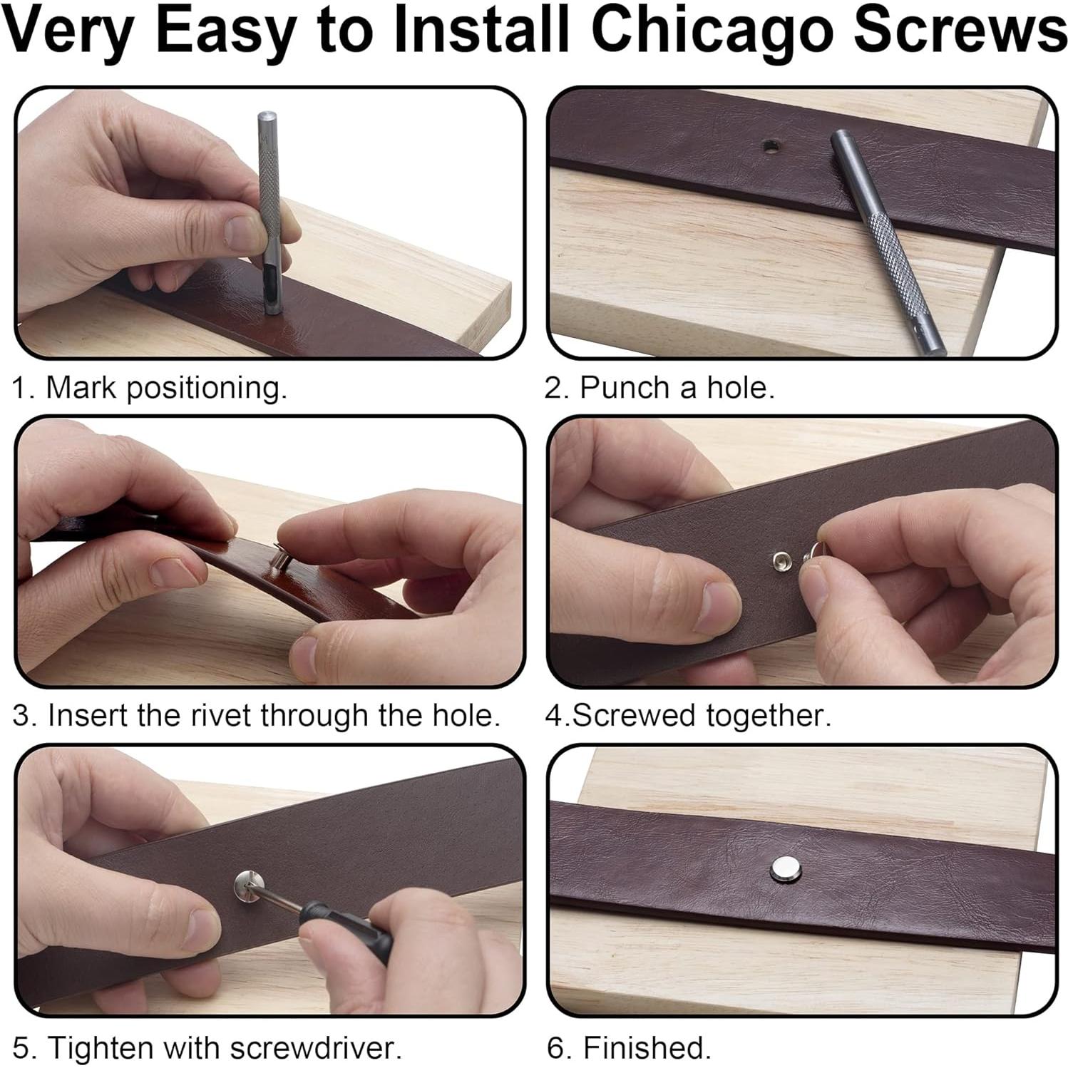 30 Sets Remaches Chicago YORANYO Cobre Antiguo para Cuero