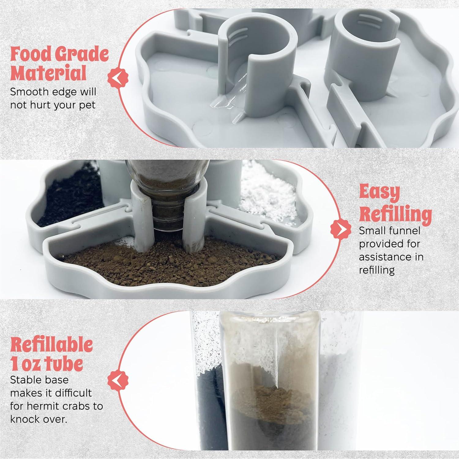 Comedero de Gravedad para Cangrejos Ermitaños Snout and Shell - Gris - 3 Pozos