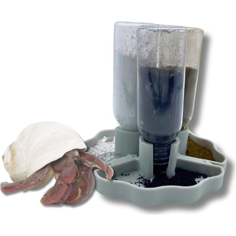 Comedero de Gravedad para Cangrejos Ermitaños Snout and Shell - Gris - 3 Pozos