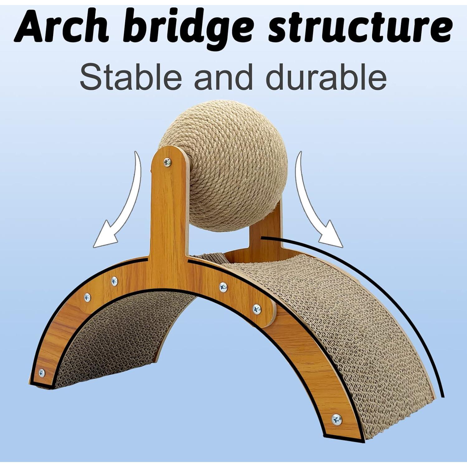 Rascador 2-en-1 para Conejos Fhiny con Bola de Sisal Natural