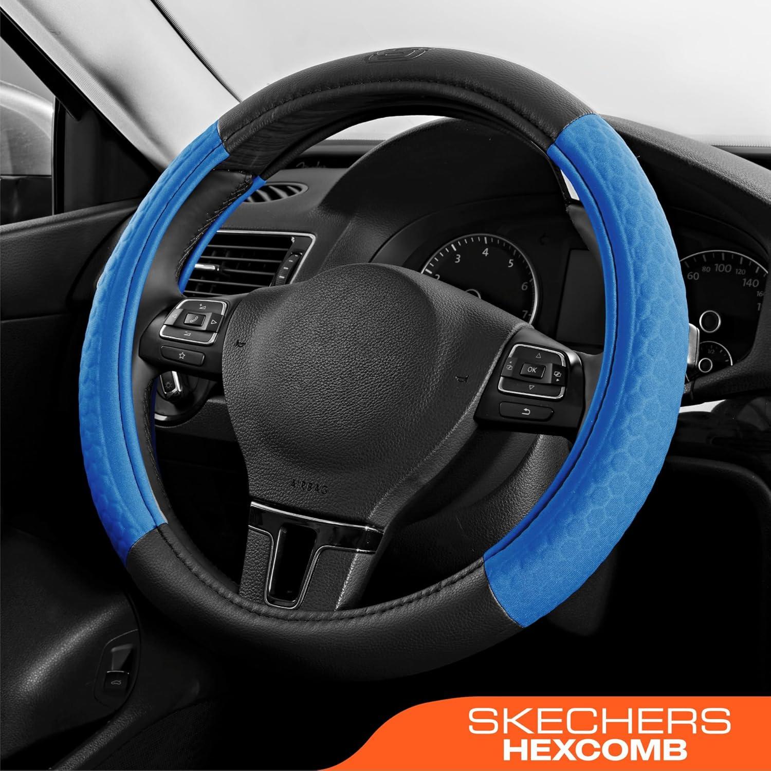 Cubierta de Volante Skechers Azul Cuero TPE 37-38 cm Ajuste Universal