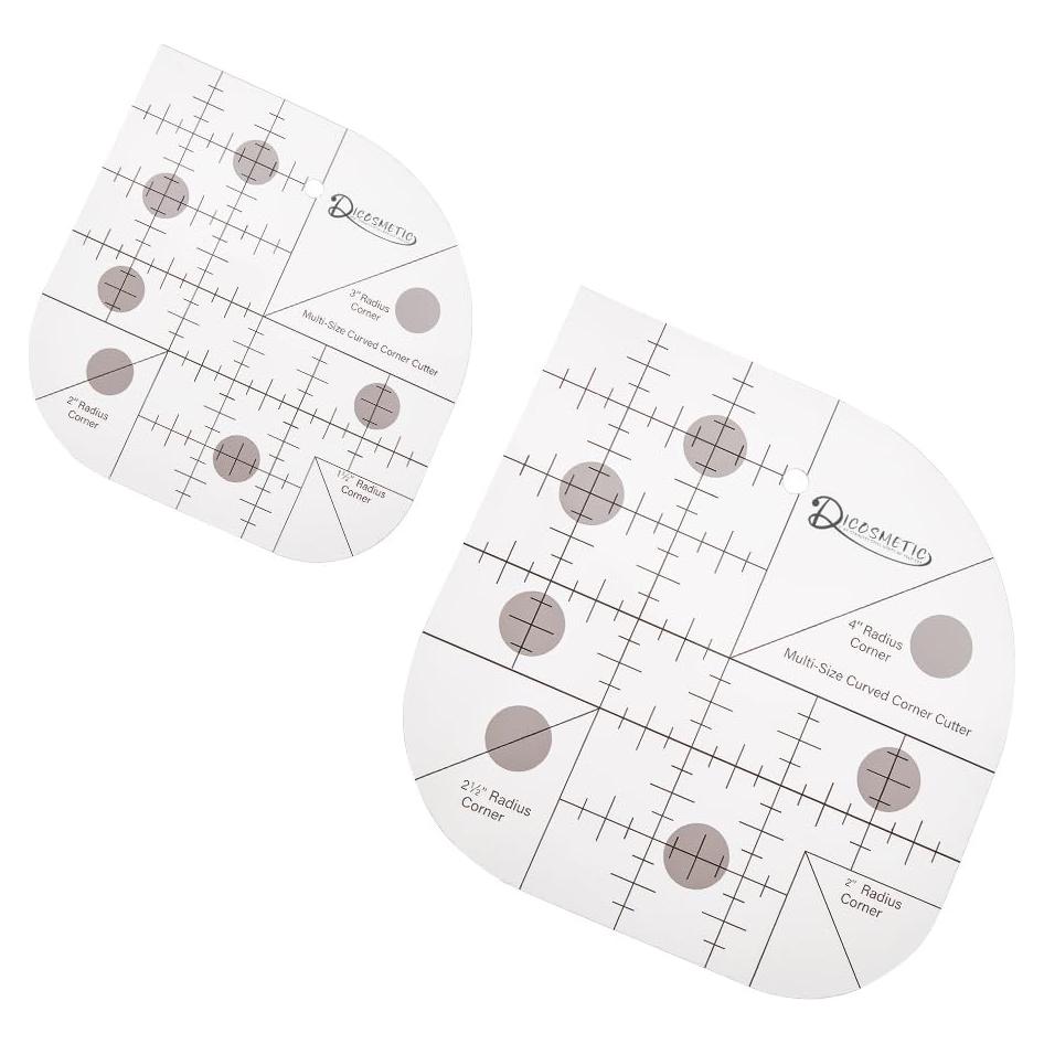 Regla Curvada DICOSMETIC 2 Pcs Acrílico 15.5-20.4 cm Costura