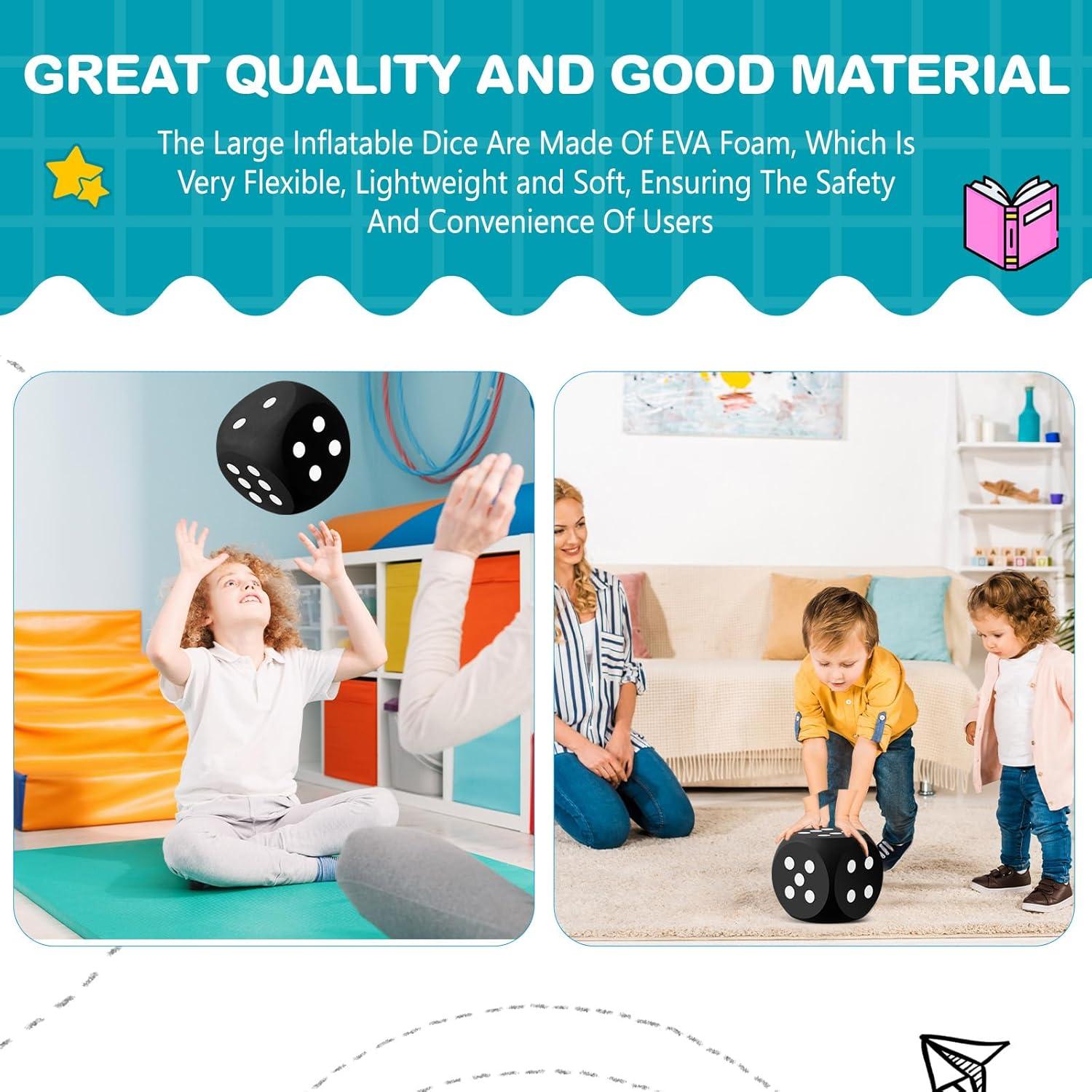 Dados de Espuma Gigantes Shappy 15.24 cm Juguete Educativo Negro