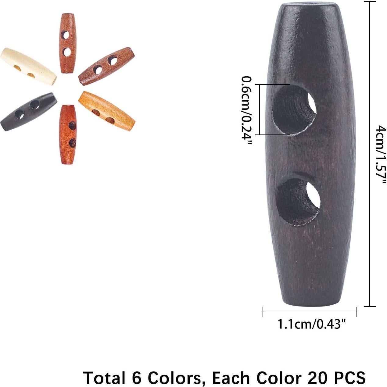 Botones de Madera Ovalados NBEADS - 100 Pcs 4 cm 2 Agujeros