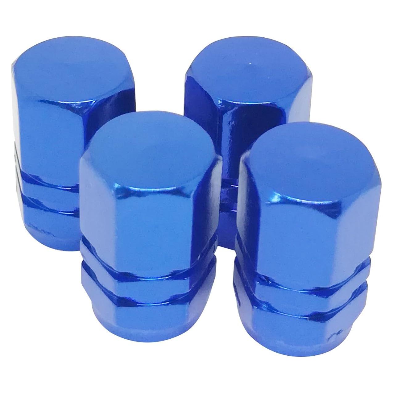 4 Tapones de Válvula de Neumático Mavota Aluminio Azul