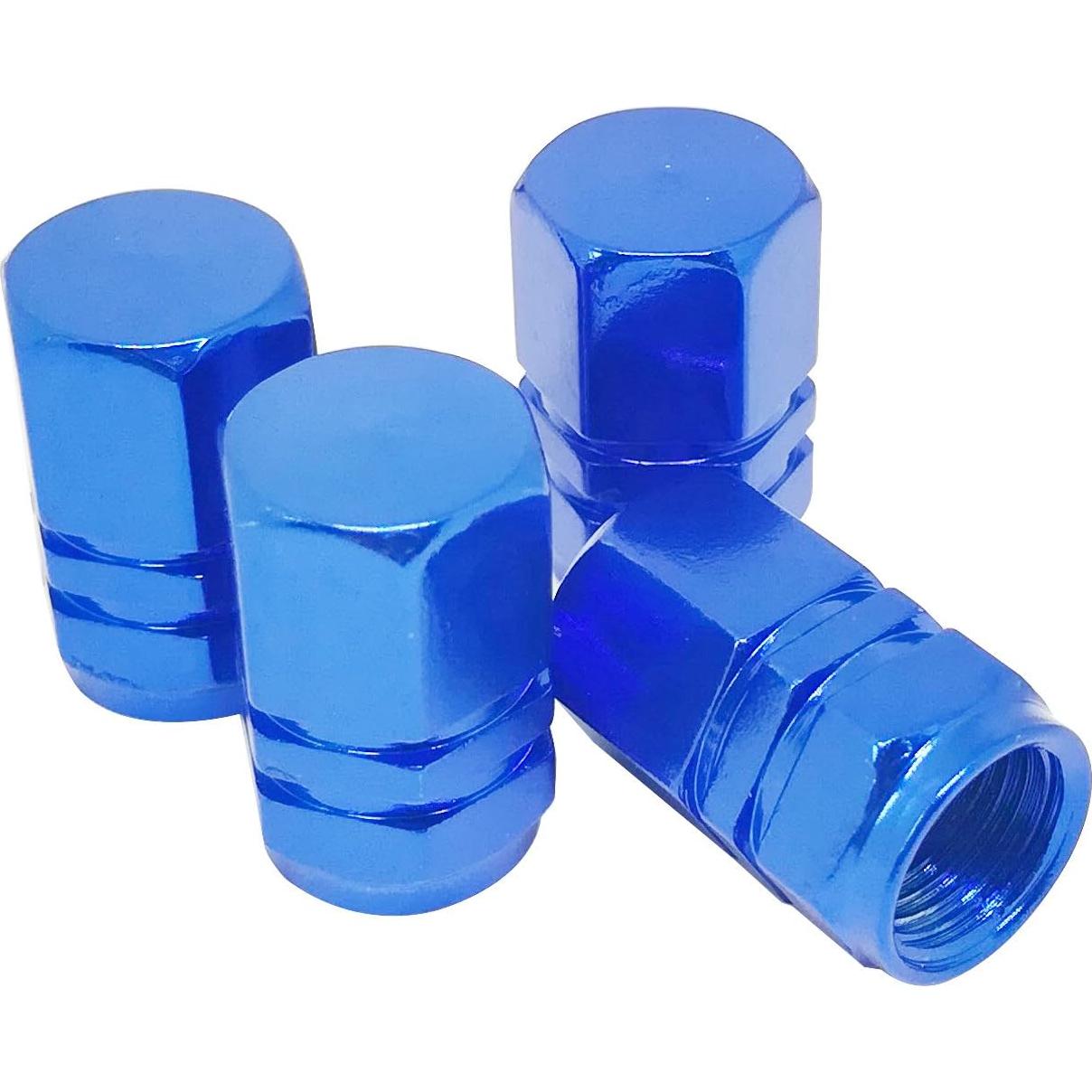 4 Tapones de Válvula de Neumático Mavota Aluminio Azul