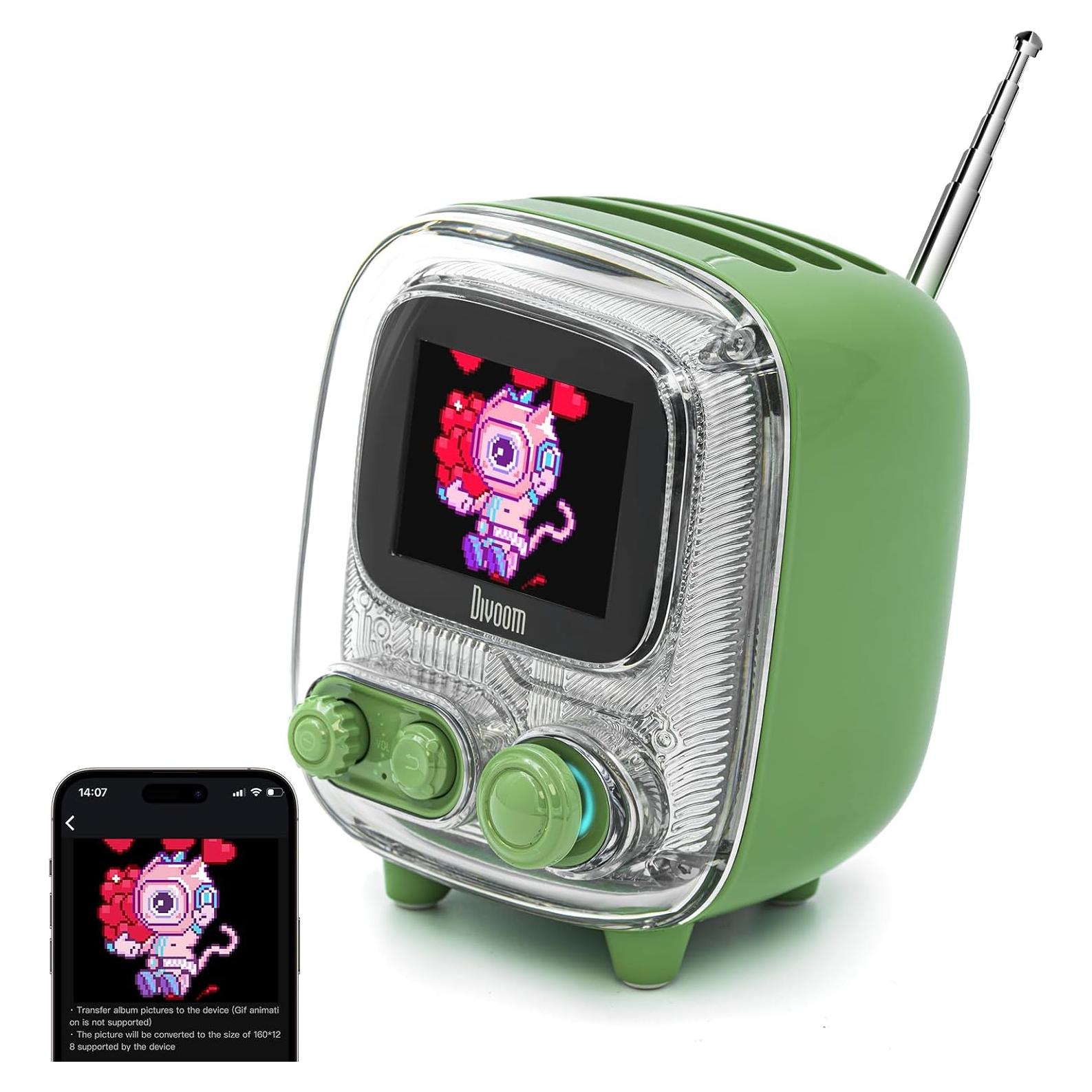 Divoom Tiivoo-2 Altavoz Bluetooth Retro Verde con Radio FM