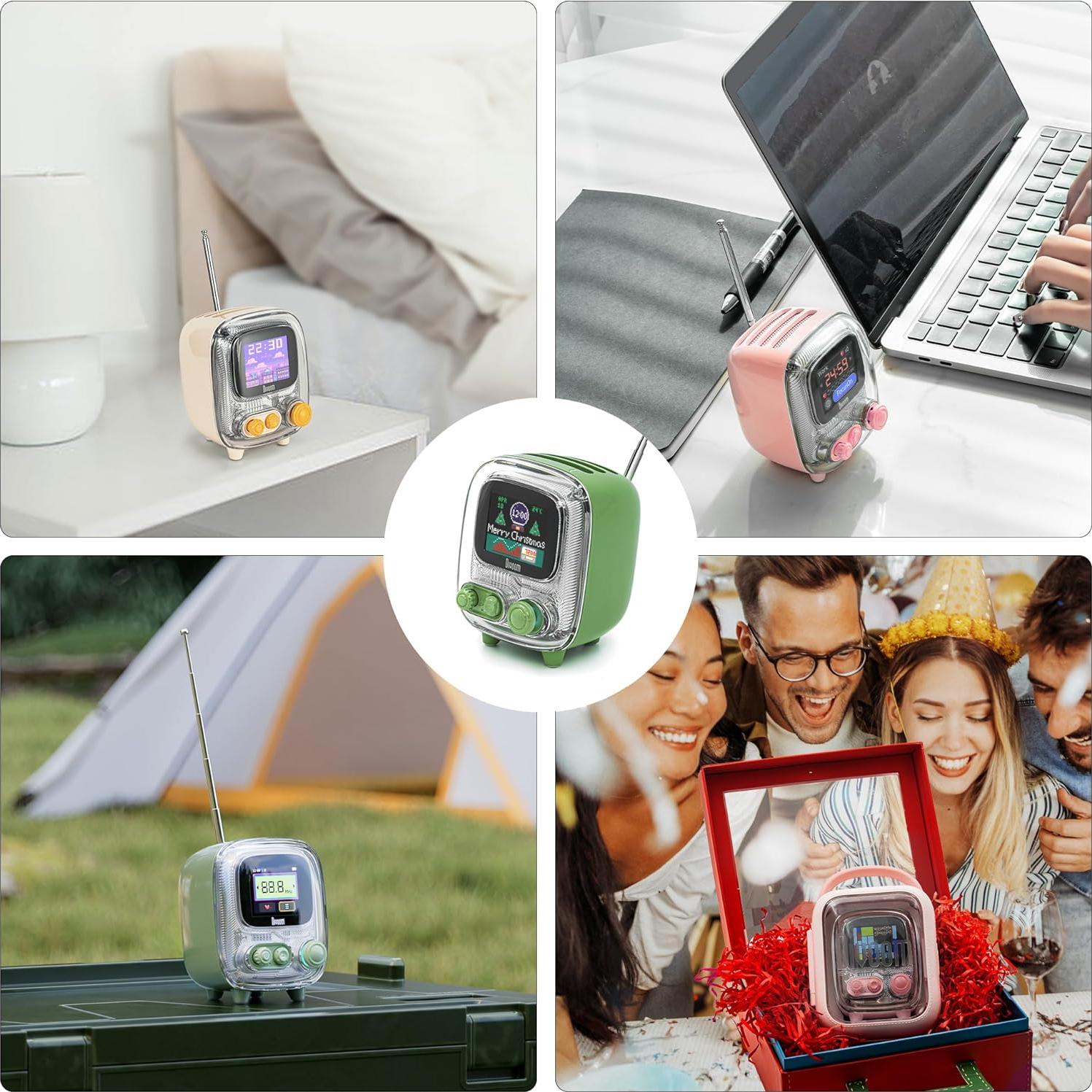 Divoom Tiivoo-2 Altavoz Bluetooth Retro Verde con Radio FM