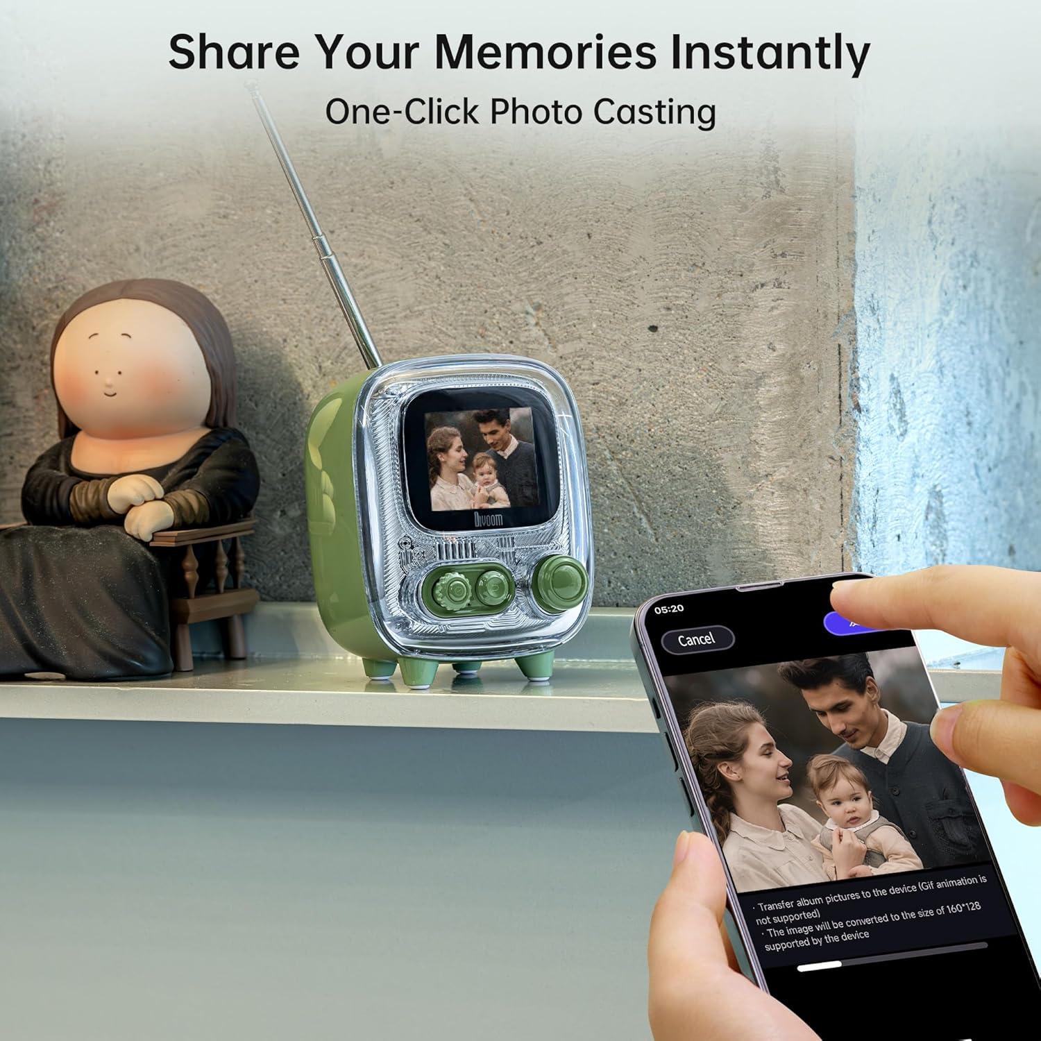 Divoom Tiivoo-2 Altavoz Bluetooth Retro Verde con Radio FM