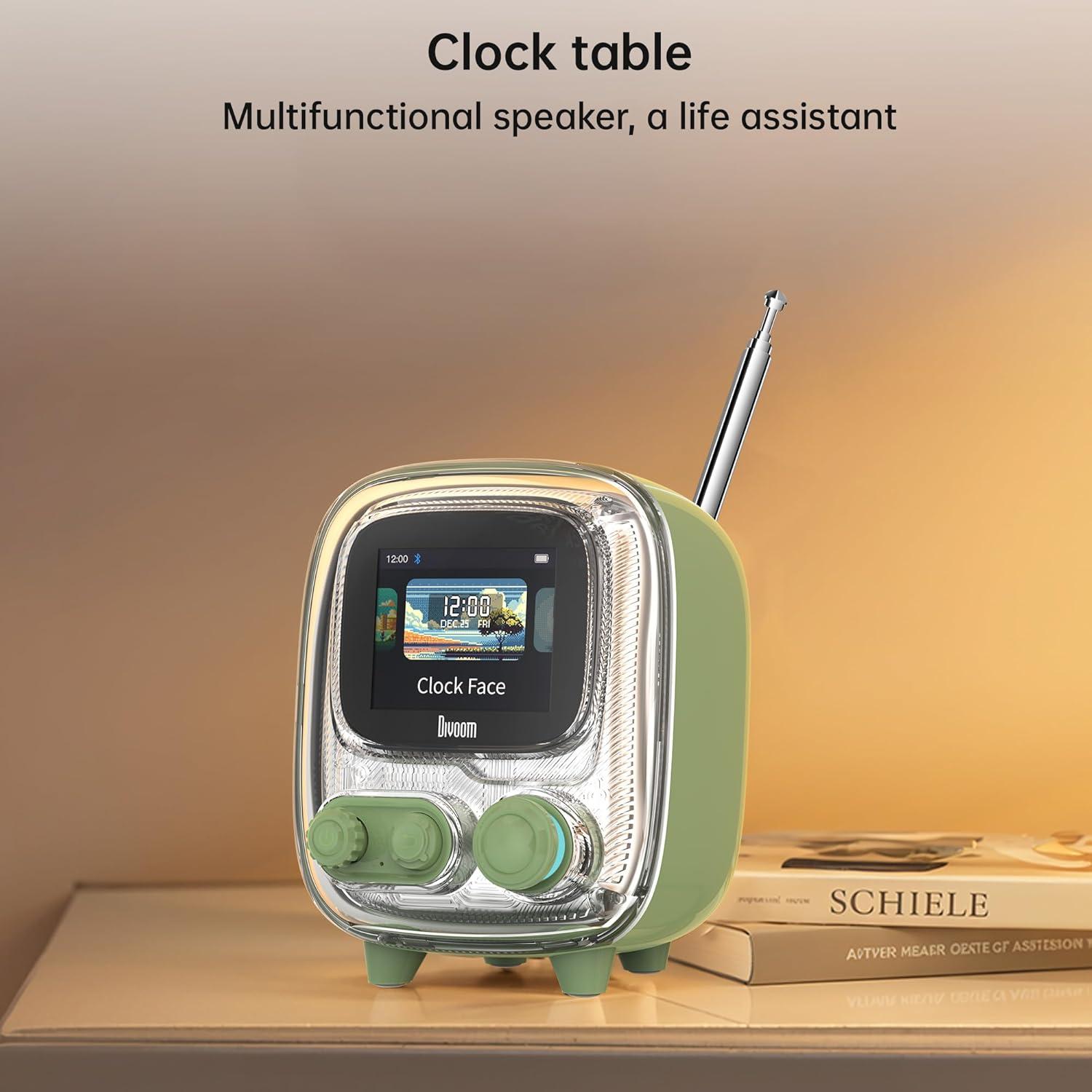 Divoom Tiivoo-2 Altavoz Bluetooth Retro Verde con Radio FM