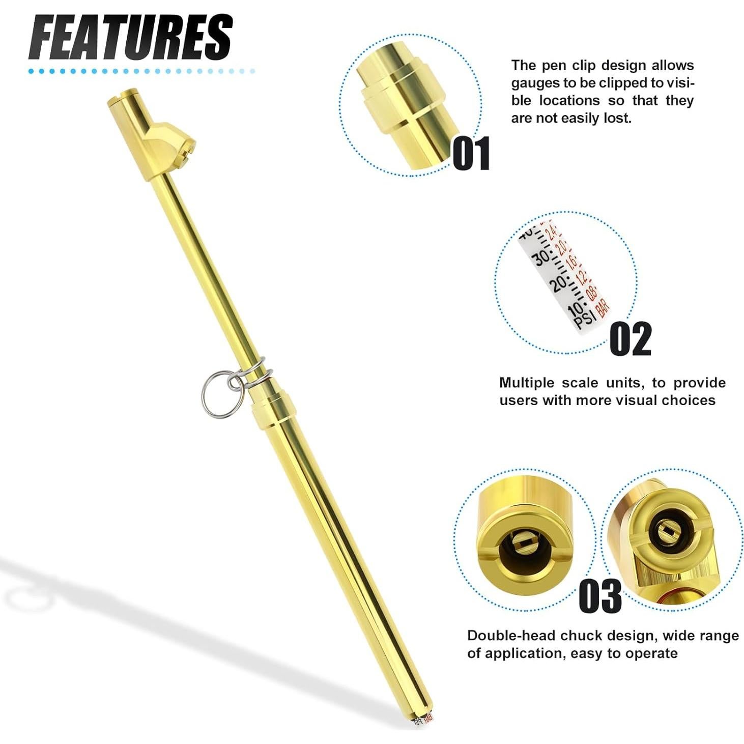 Medidor de Presión de Neumáticos MEANLIN 2PCS Doble Cabeza