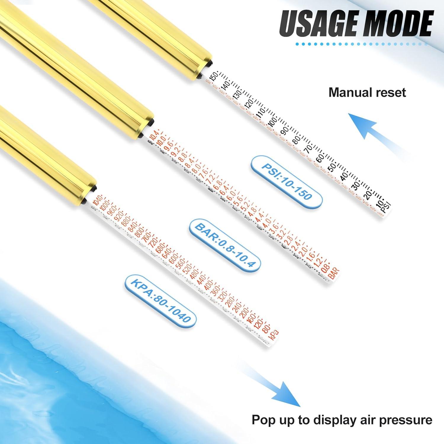 Medidor de Presión de Neumáticos MEANLIN 2PCS Doble Cabeza