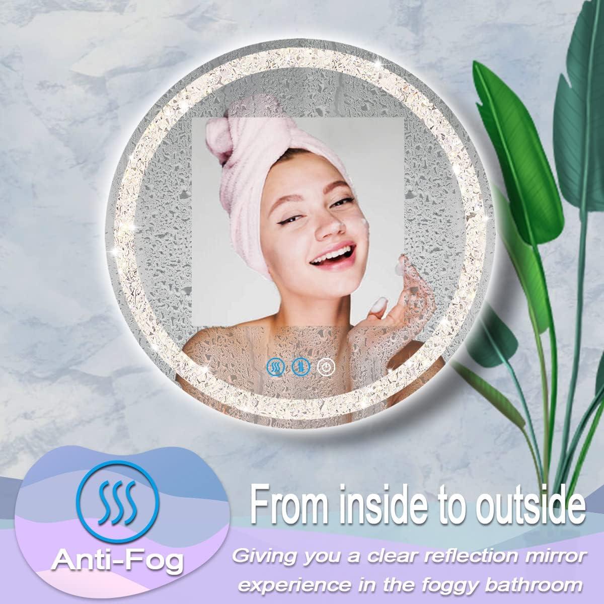 Espejo Redondo LED DIDIDADA 50.8 cm Brillo Ajustable 3 Colores