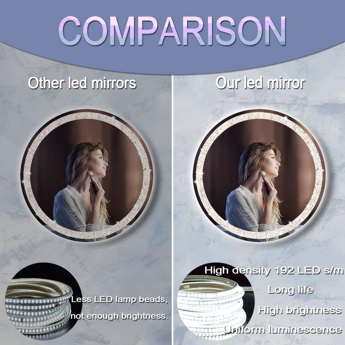 Espejo Redondo LED DIDIDADA 50.8 cm Brillo Ajustable 3 Colores