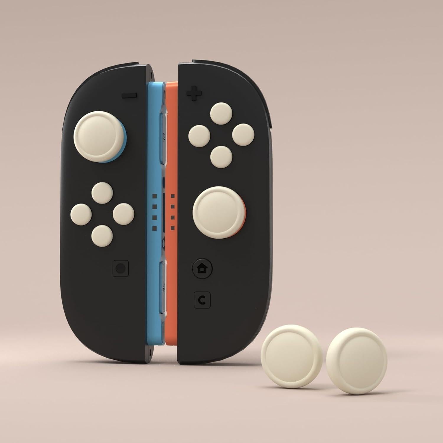 Juego de Tapas de Joystick y Botones PlayVital para Joycon Nintendo Switch 2 - Amarillo Antiguo