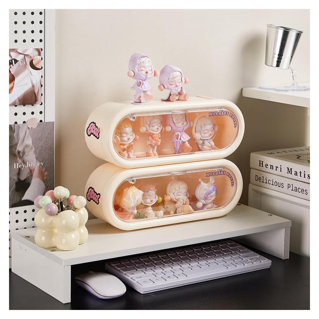 Paquete de 2 cajas de exhibición acrílicas CESTATIVO 30x8.9x11.4cm