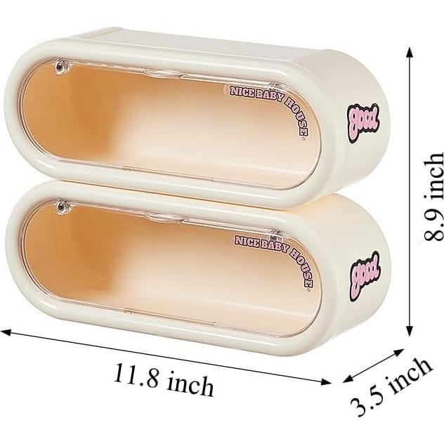 Paquete de 2 cajas de exhibición acrílicas CESTATIVO 30x8.9x11.4cm