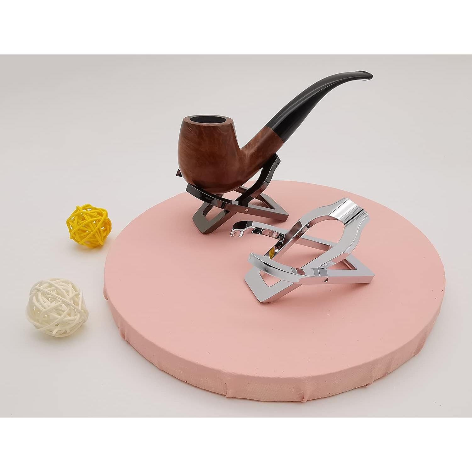 Soporte Pipa de Tabaco Plegable Acero Inoxidable Negro