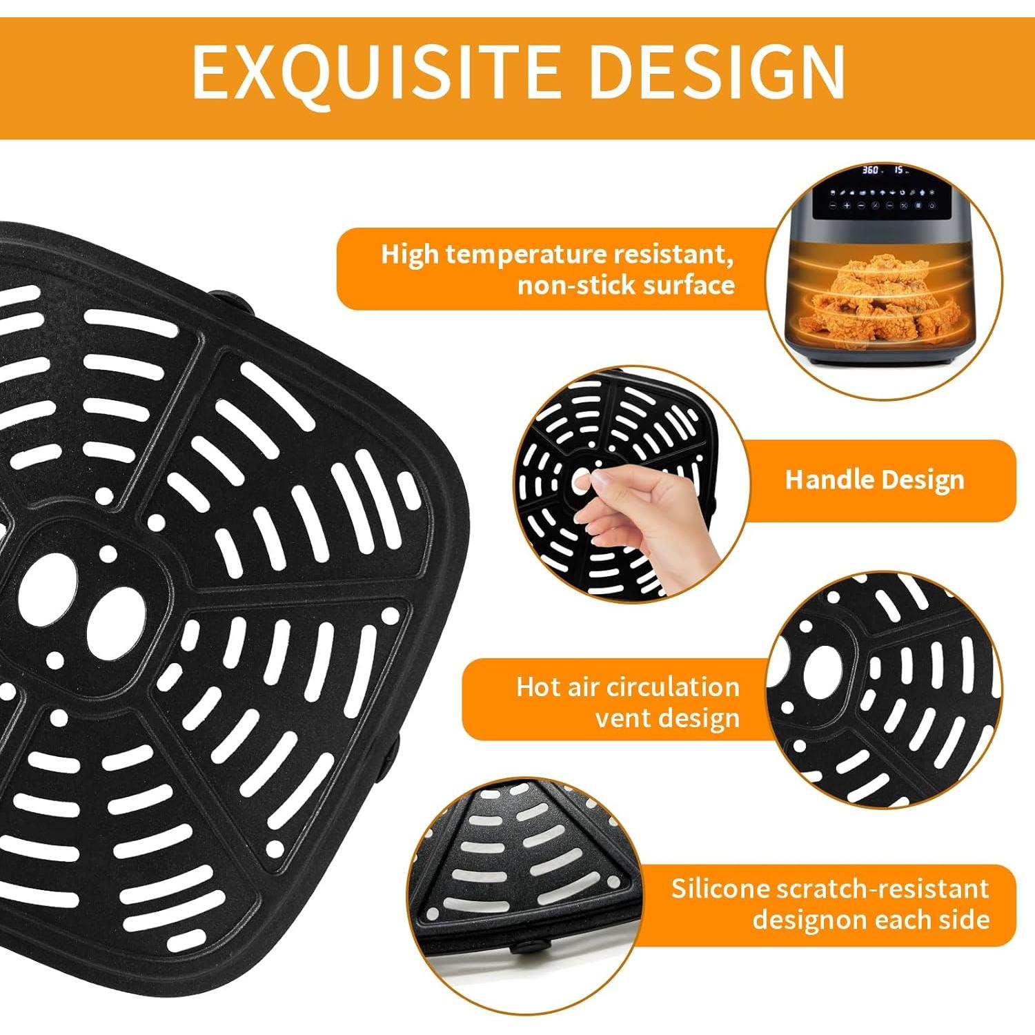 Sartén para Freidora de Aire Holstein 7.6 QT Acero Inoxidable