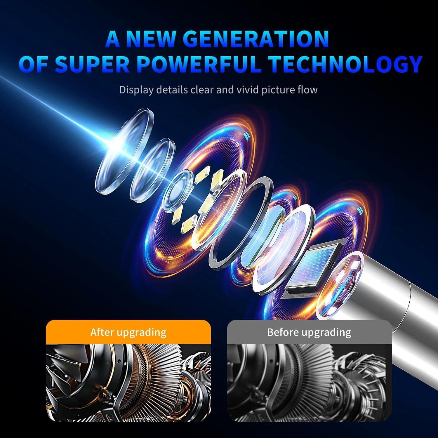 Cámara Borescopio Articulada PUSILIN 1080P 3.2FT con Luz LED