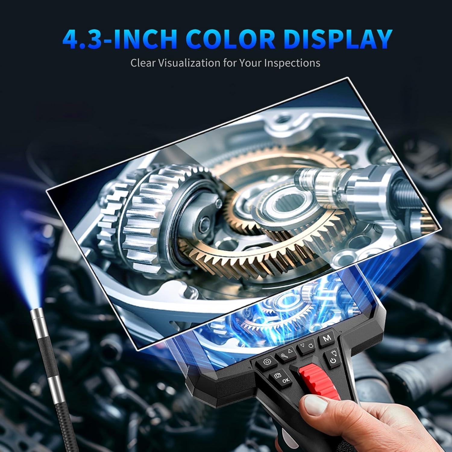 Cámara Borescopio Articulada PUSILIN 1080P 3.2FT con Luz LED