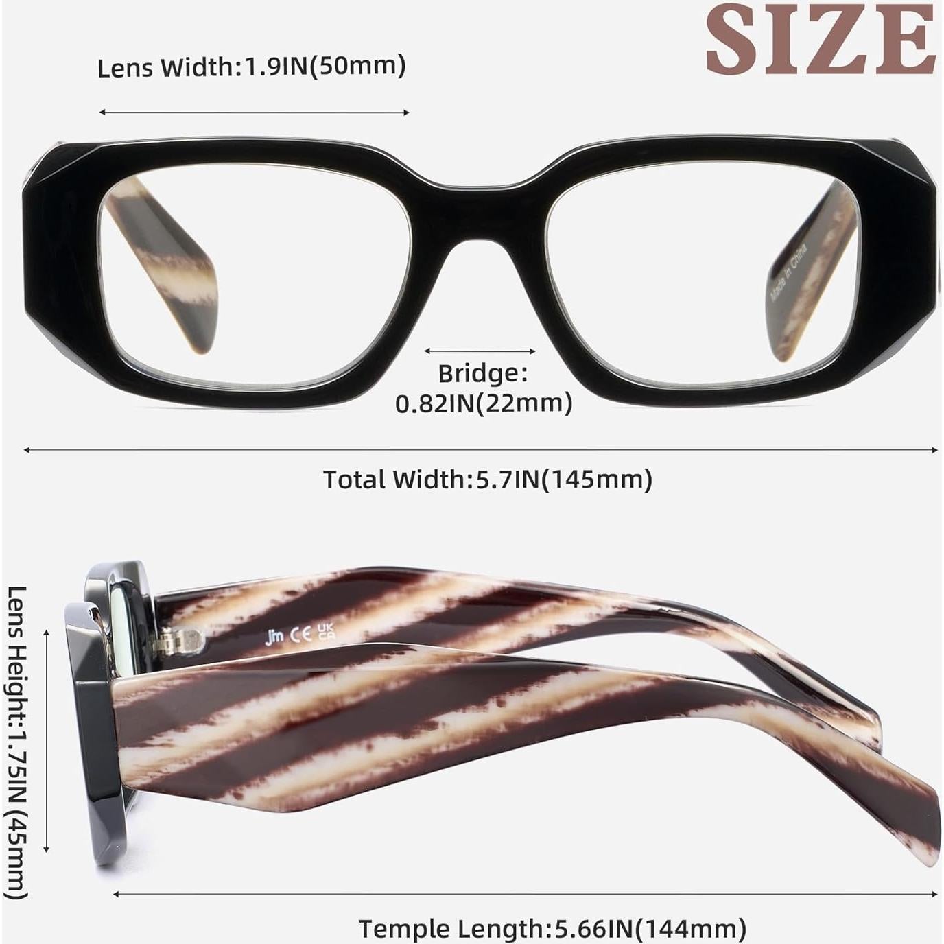 Gafas de Lectura Cuadradas JM 3 Paquete Color Mezclado 0.0x