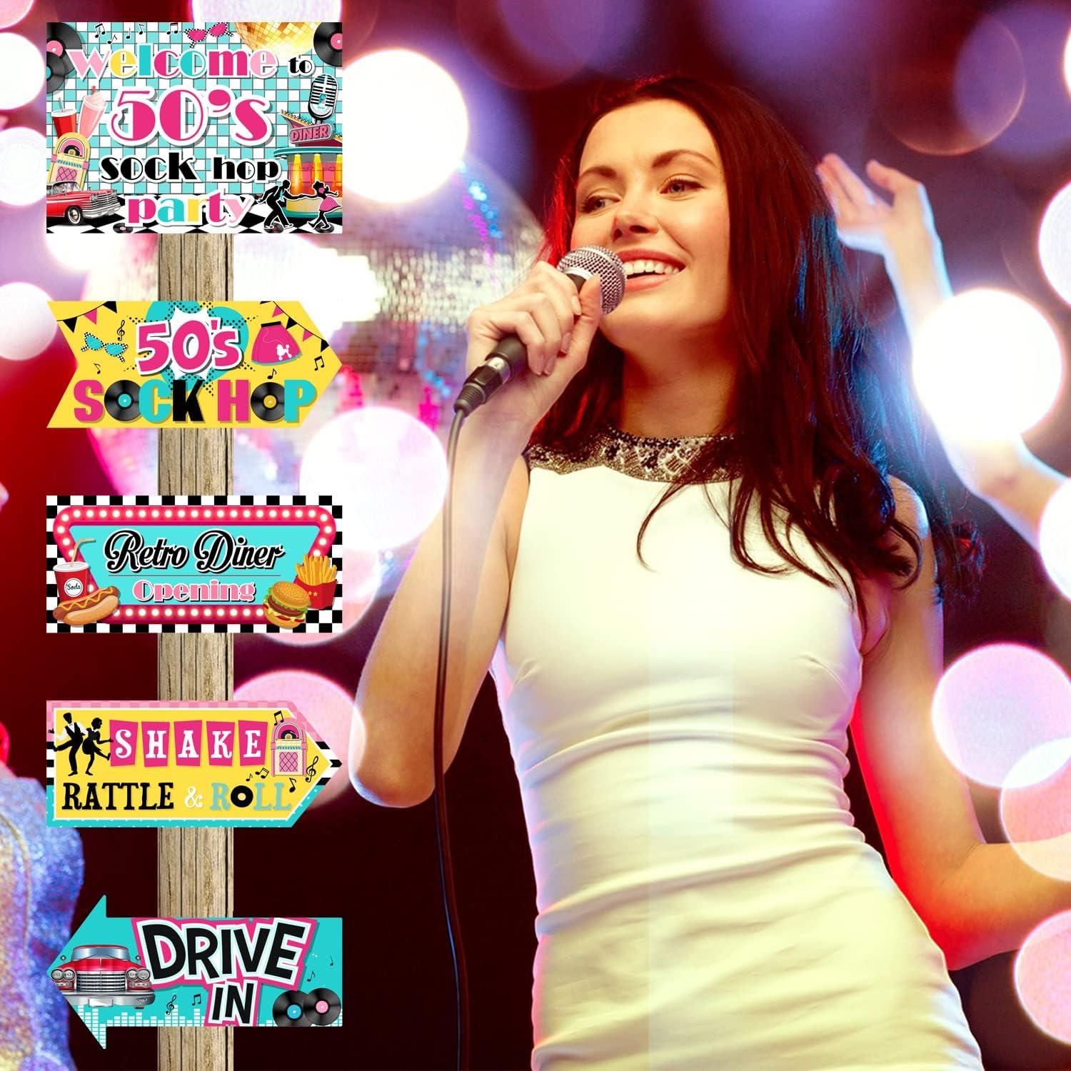 Decoraciones de Fiesta Retro 50s Gueevin - 20 Piezas Multicolor