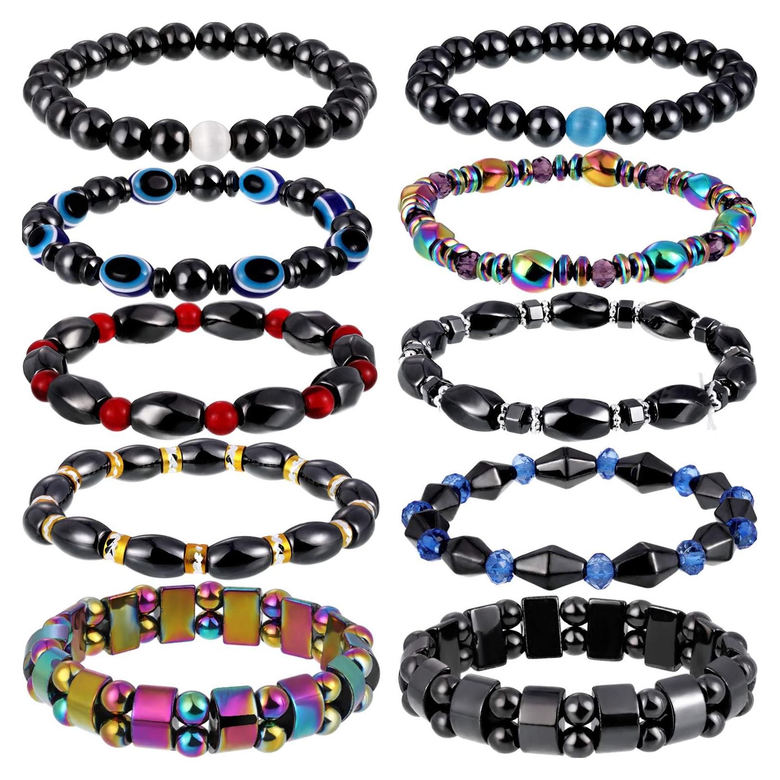 Pulseras Magnéticas Hicarer 10 Piezas de Hematites