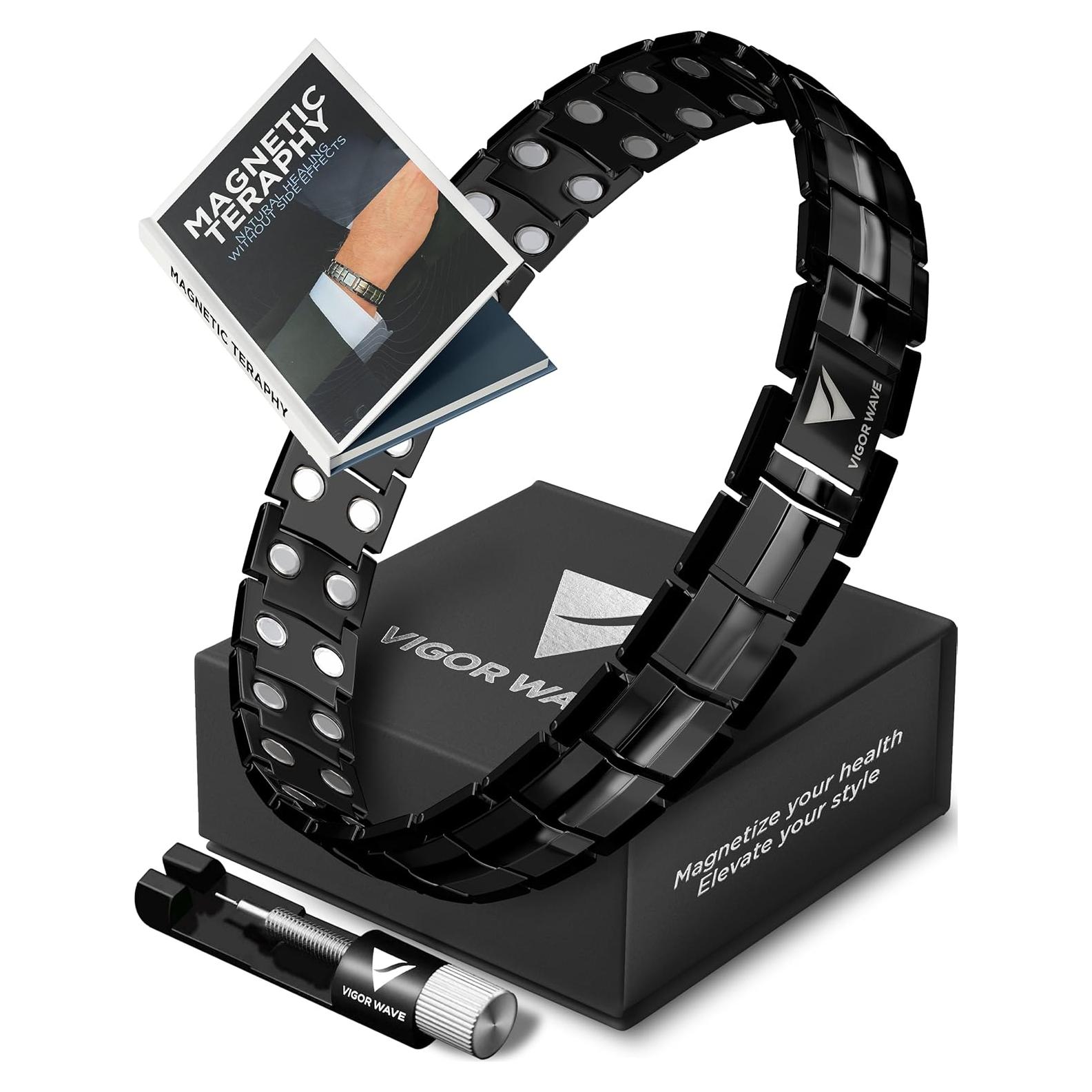 Pulsera Magnética Vigor Wave de Titanio para Hombres - Alivio Dolor