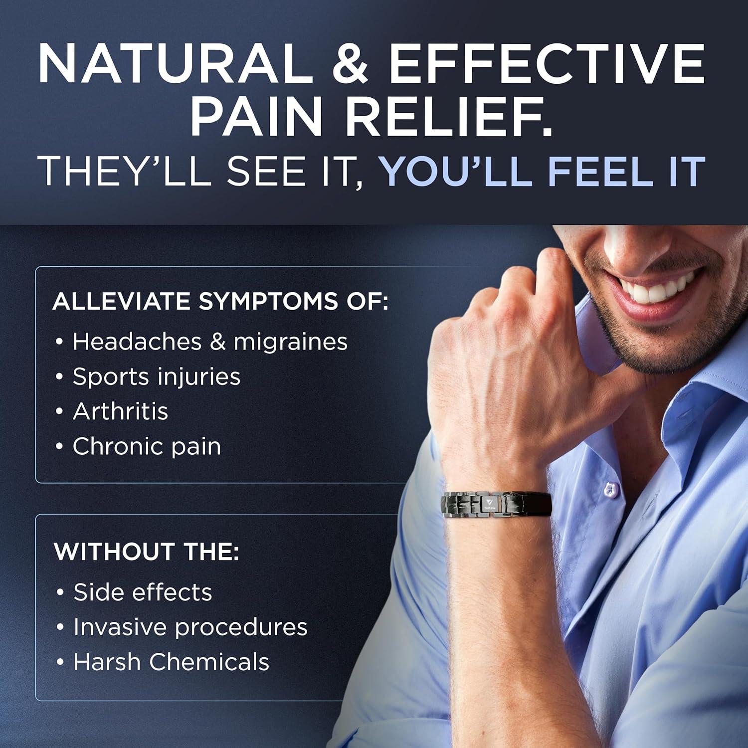 Pulsera Magnética Vigor Wave de Titanio para Hombres - Alivio Dolor