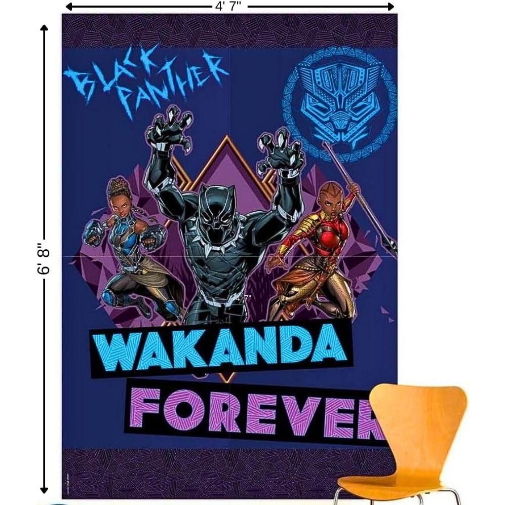 Decoración Multicolor Pantera Negra Amscan 2.06 m x 1.43 m