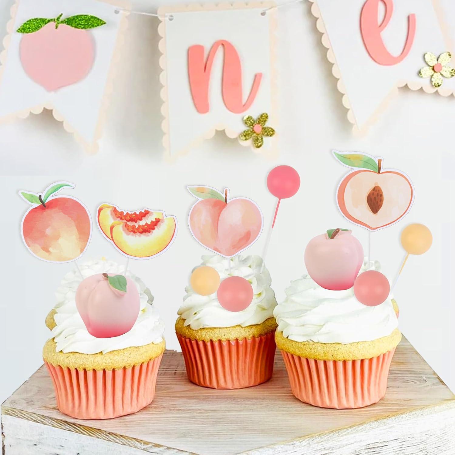 Decoraciones de Pastel One Sweet Peach para Cumpleaños Niña